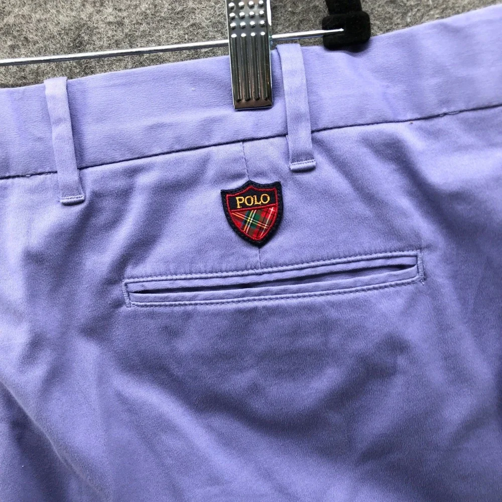 Polo Ralph Lauren Golf Chino Shorts Mens 40‎ Purple Crest Logo Stretch Twill 9.5
